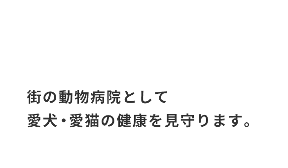 街の動物病院として愛犬・愛猫の健康を見守ります。